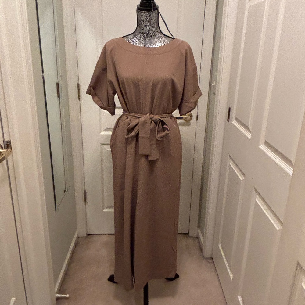 Everlane jumpsuit with crop length pants.